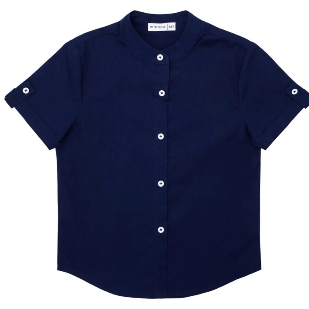 Minnow Boys Navy Button Down Shirt 6
